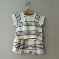 zara girls' muslin stripe skirt set 3-4Y
