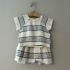 zara girls' muslin stripe skirt set 3-4Y