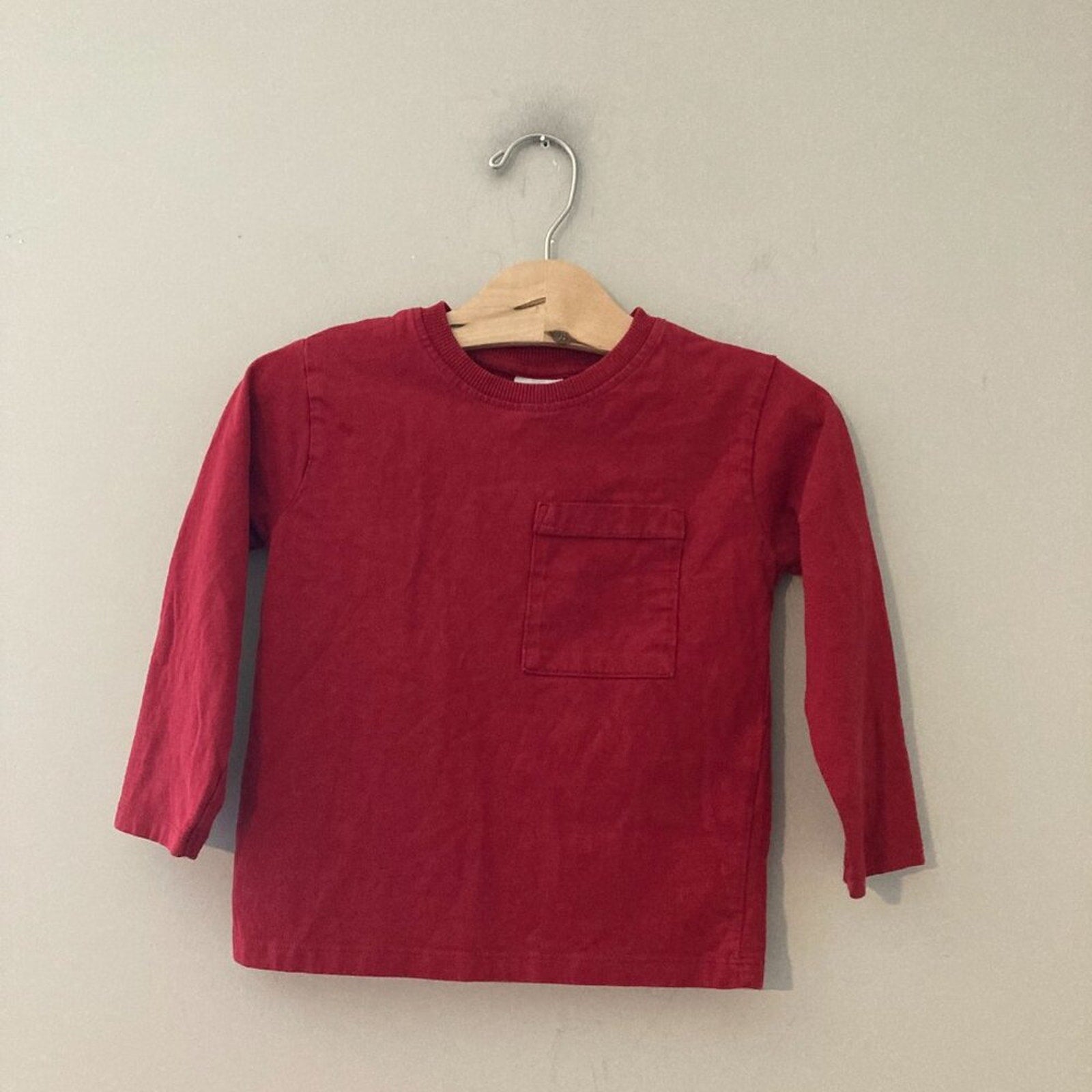 zara boys' red long-sleeve tee 2-3Y