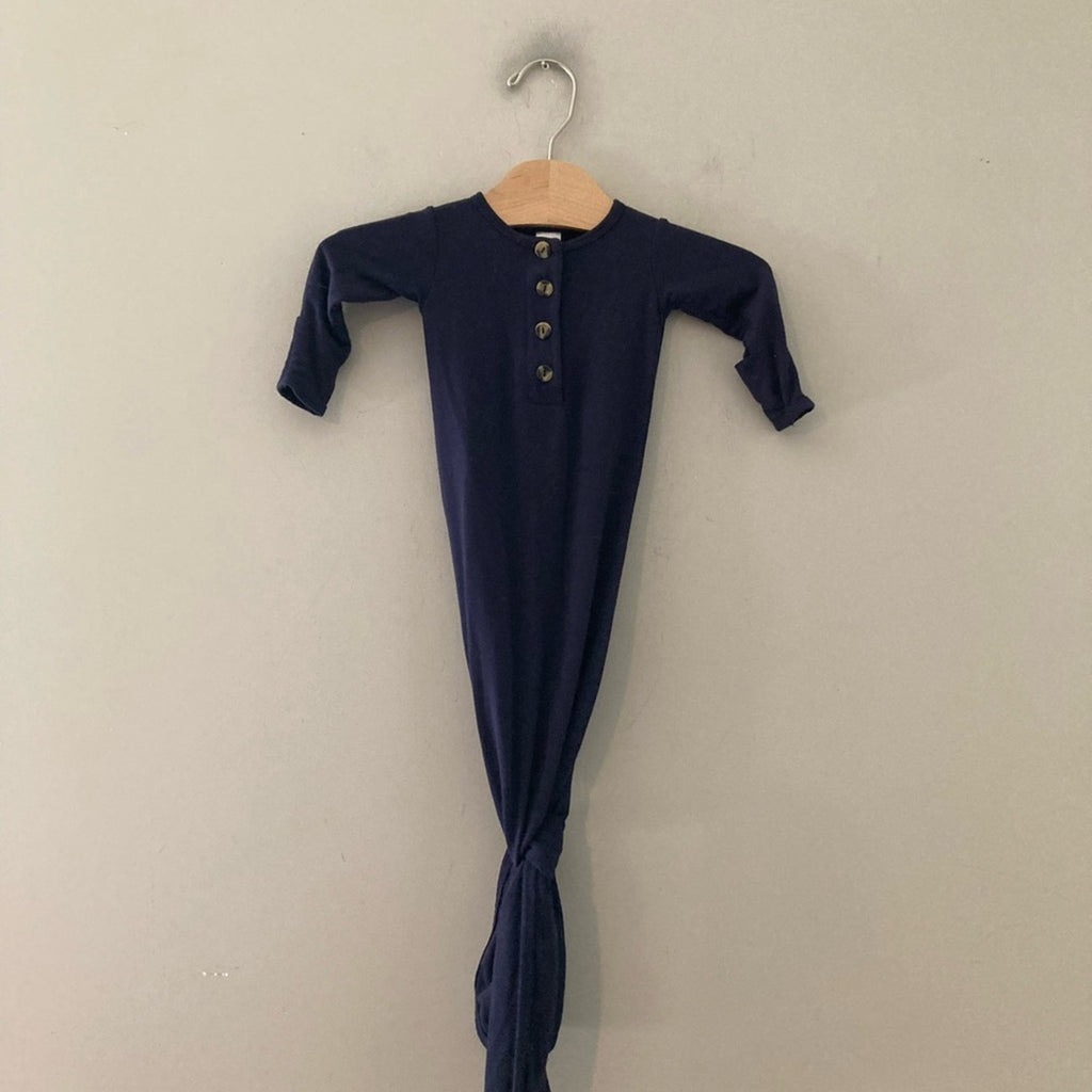 lou lou & co. navy bamboo gown newborn‎