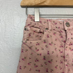 zara girls' pink floral jeans 8Y