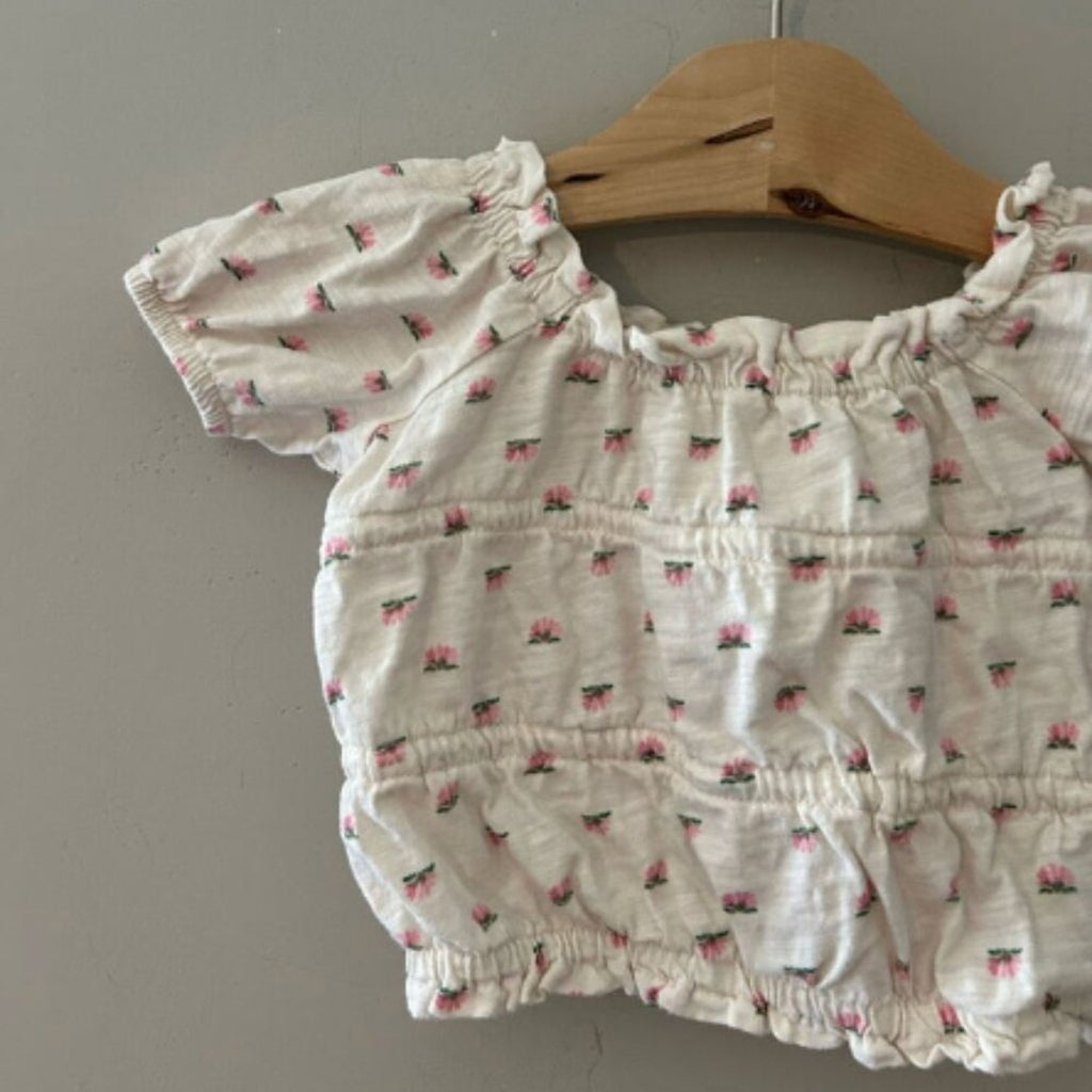 old navy floral crop top 12-18M