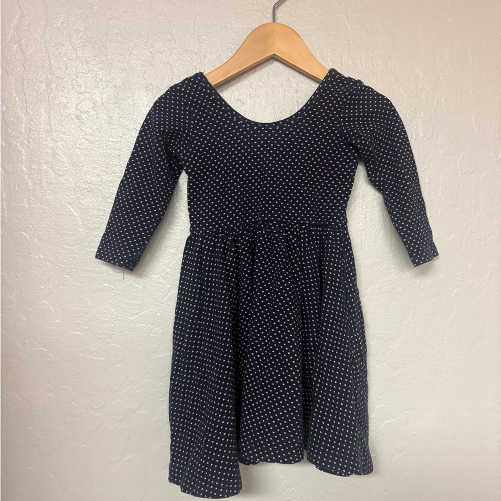 alice + ames girls' navy polka dot dress 3Y