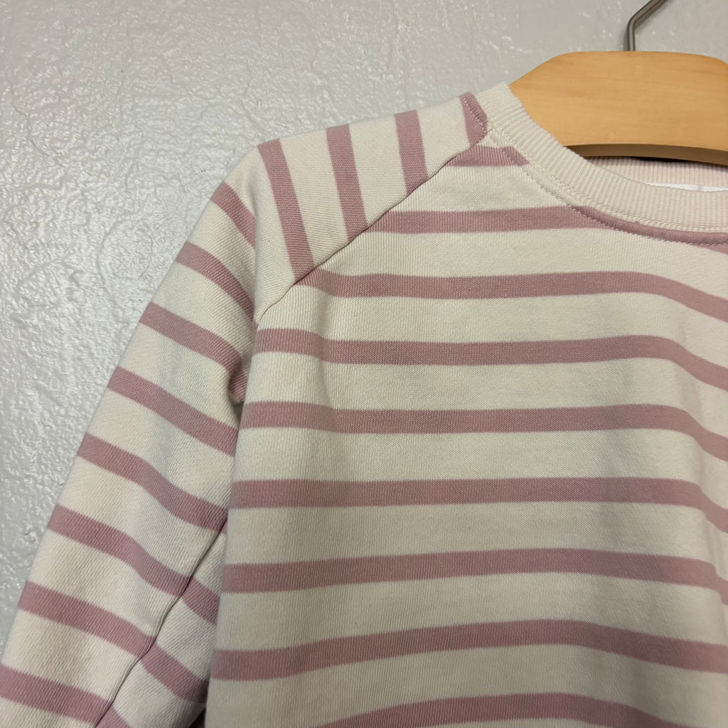 little prince and sister cream and purple striped girls pullover 5Y
