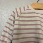 little prince and sister cream and purple striped girls pullover 5Y
