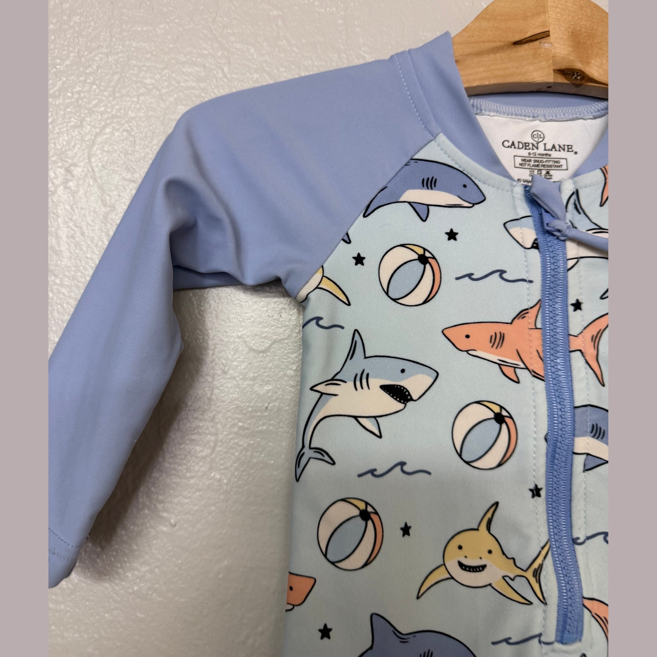 caden lane blue rashguard 6-12M