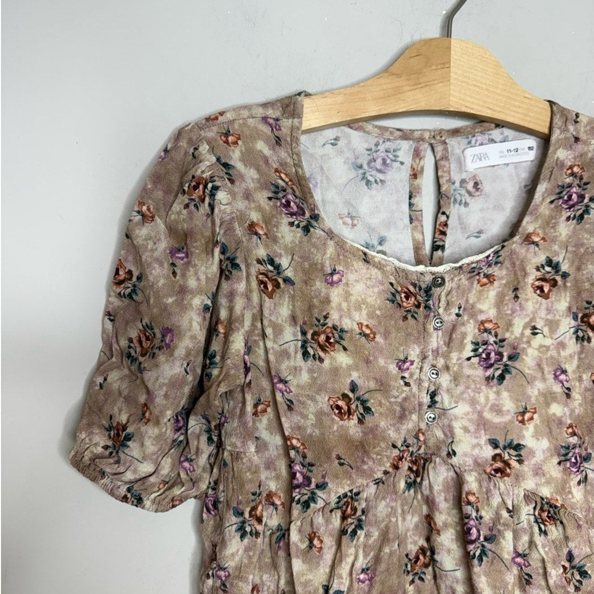 zara girls' mini floral dress 11-12Y