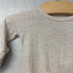 little sleepies beige ribbed romper newborn