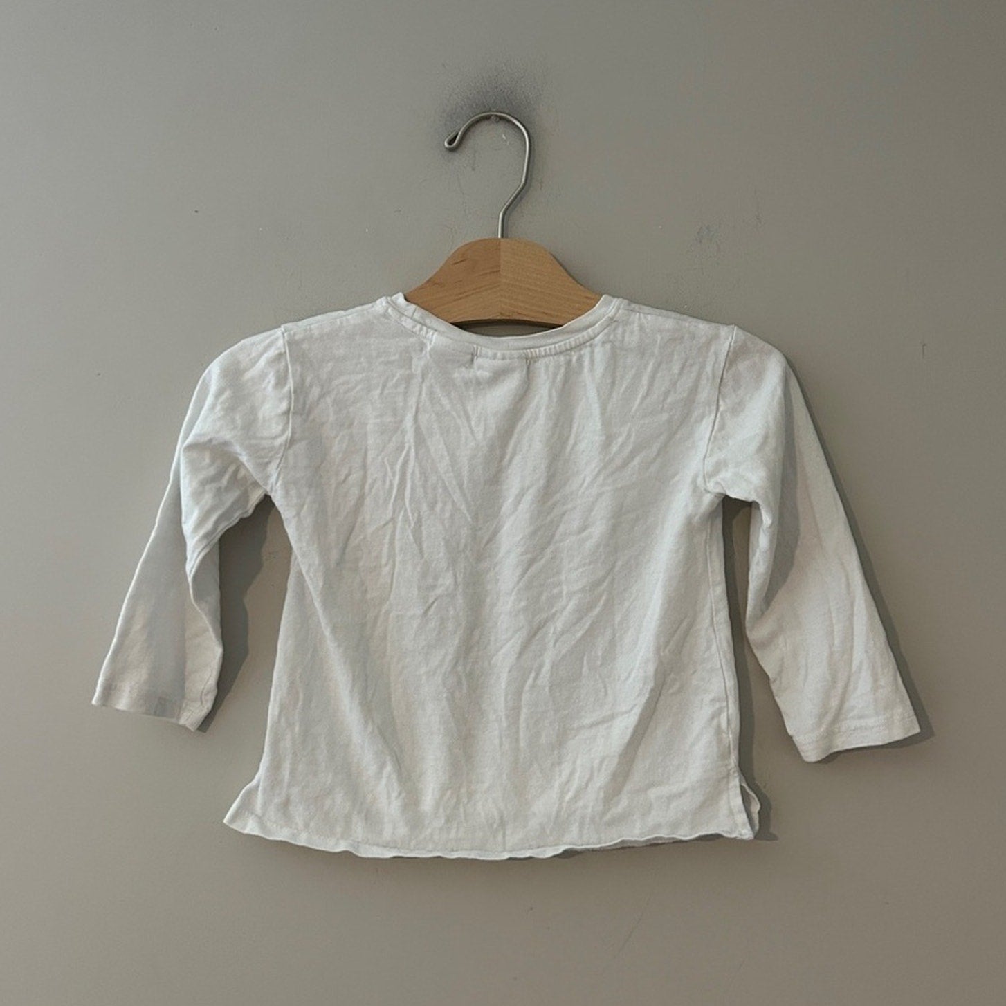 zara girls' white bunny tee 2-3Y