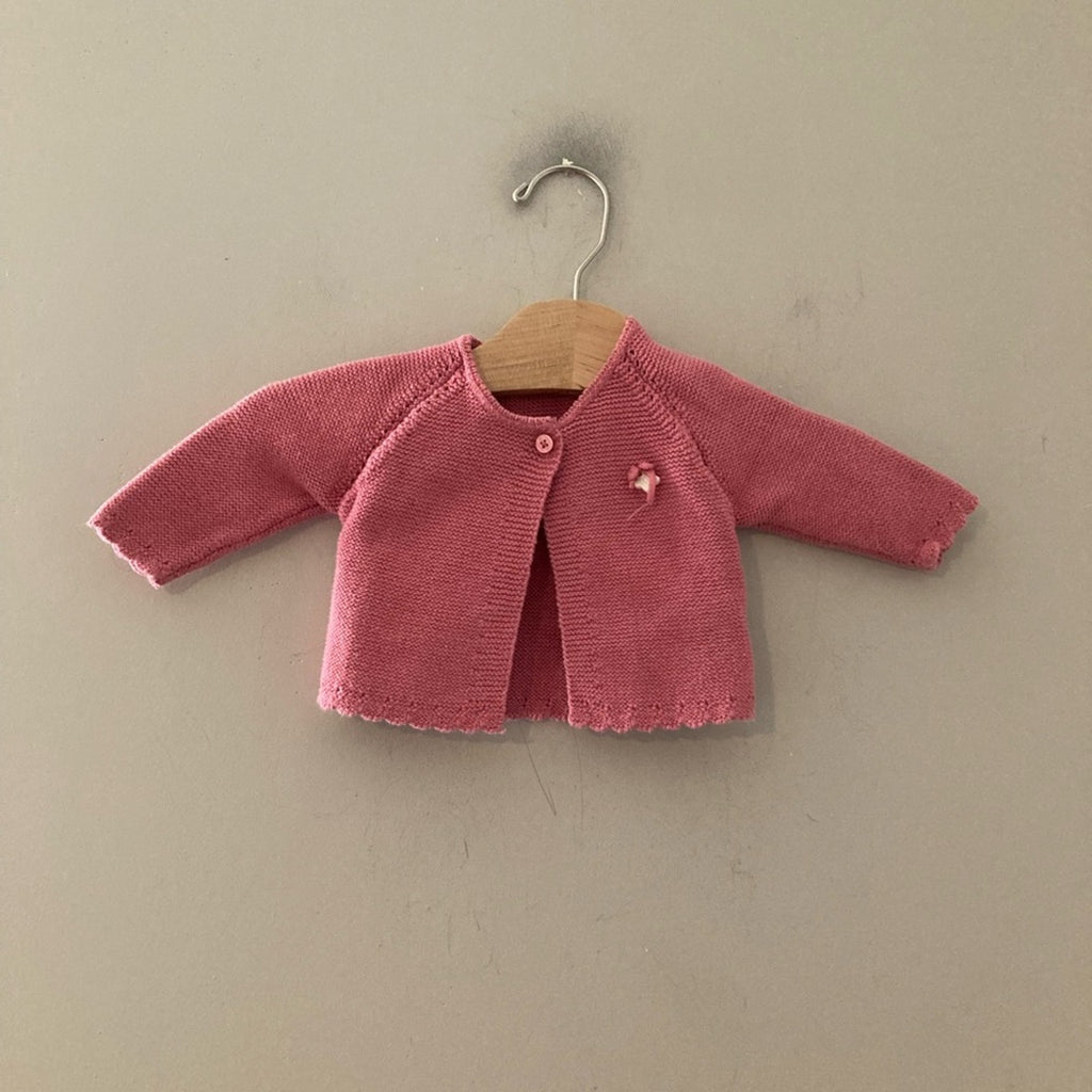 mayoral pink scalloped cardigan 1-2M