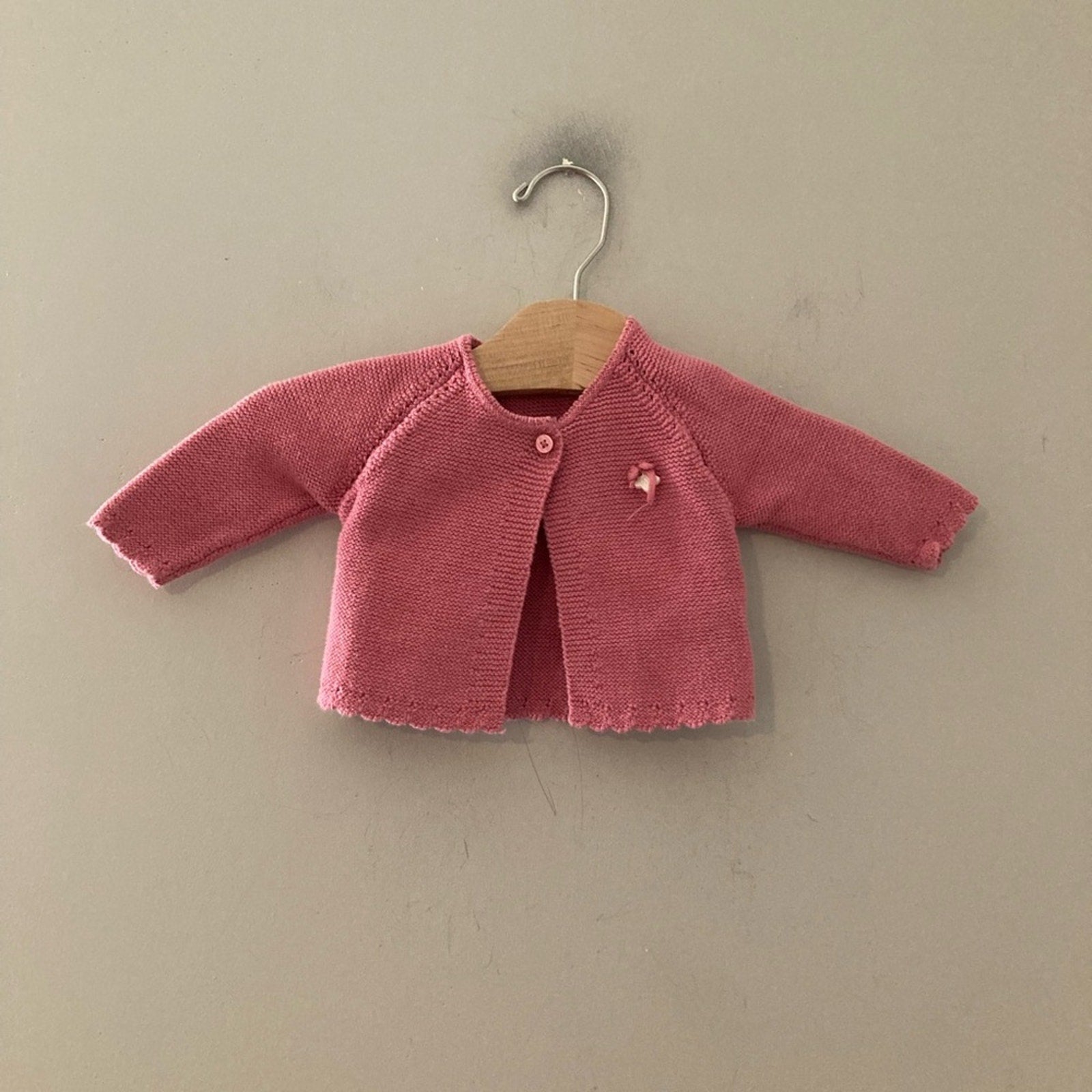 mayoral pink scalloped cardigan 1-2M