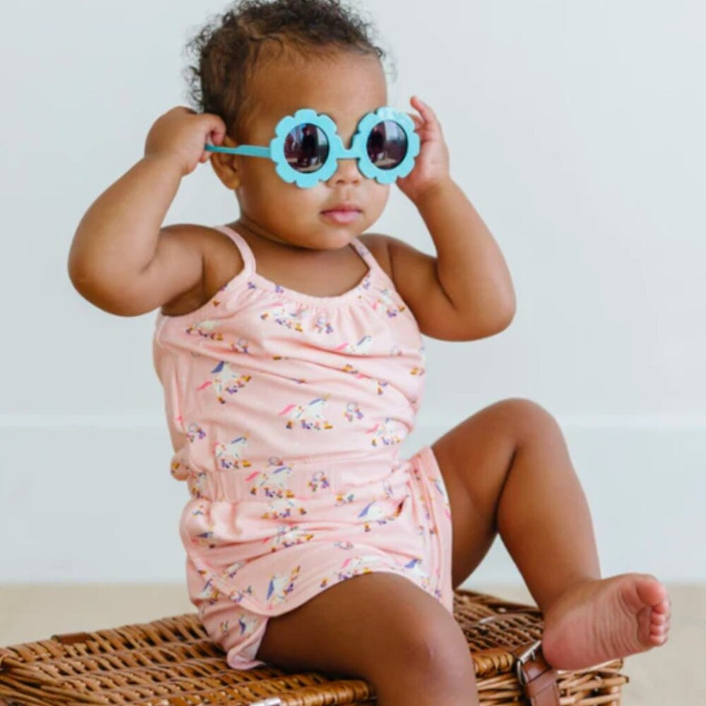 bird & bean purple rollerskate romper 4Y