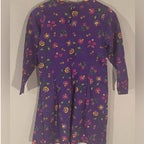hanna andersson purple floral long-sleeve dress 4Y