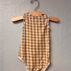 spearmintLOVE gold gingham bamboo onesie 3-6M