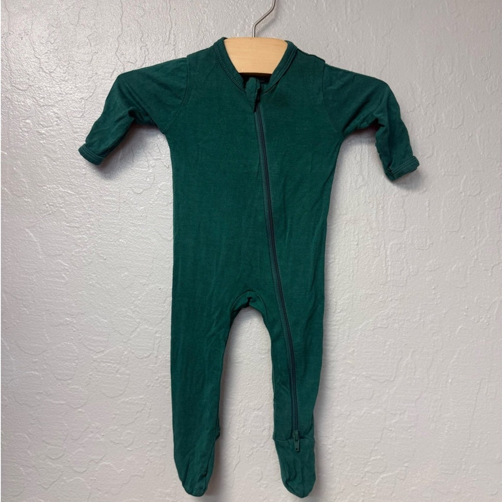 kyte baby bamboo green footie newborn