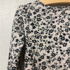 zara cream long-sleeve floral tee 7Y