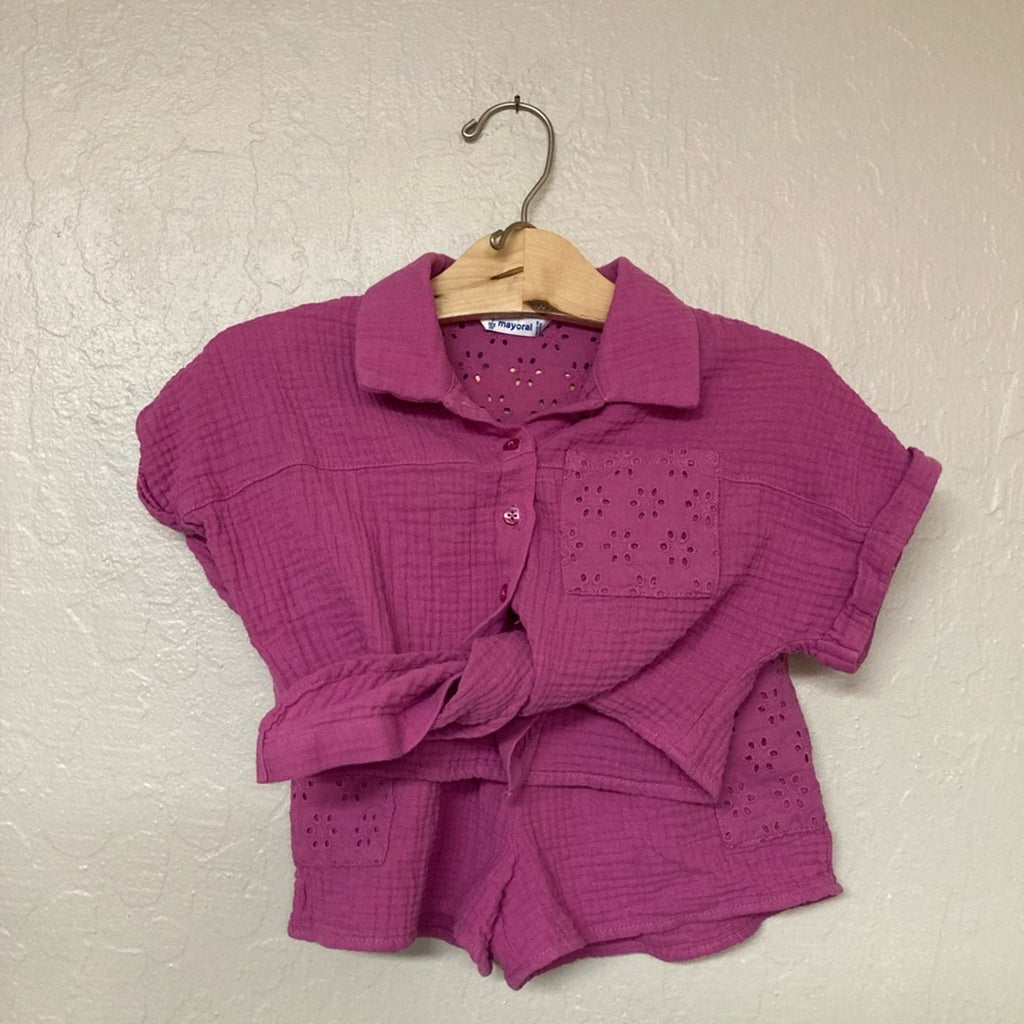 mayoral girls' set purple 7Y