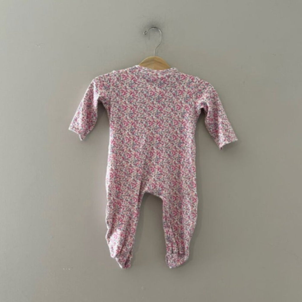 magnetic me e=mc2 pink floral footie 6-9M