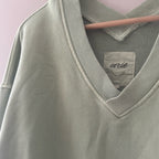 aerie green sweatshirt double v SMALL