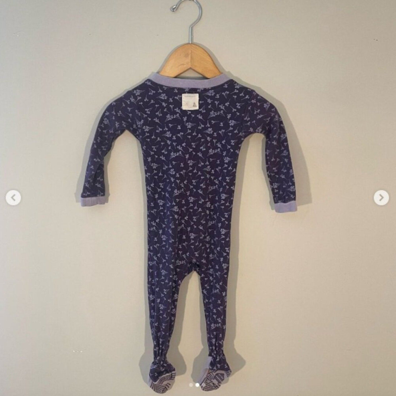 burt's bees baby purple floral footie 12M