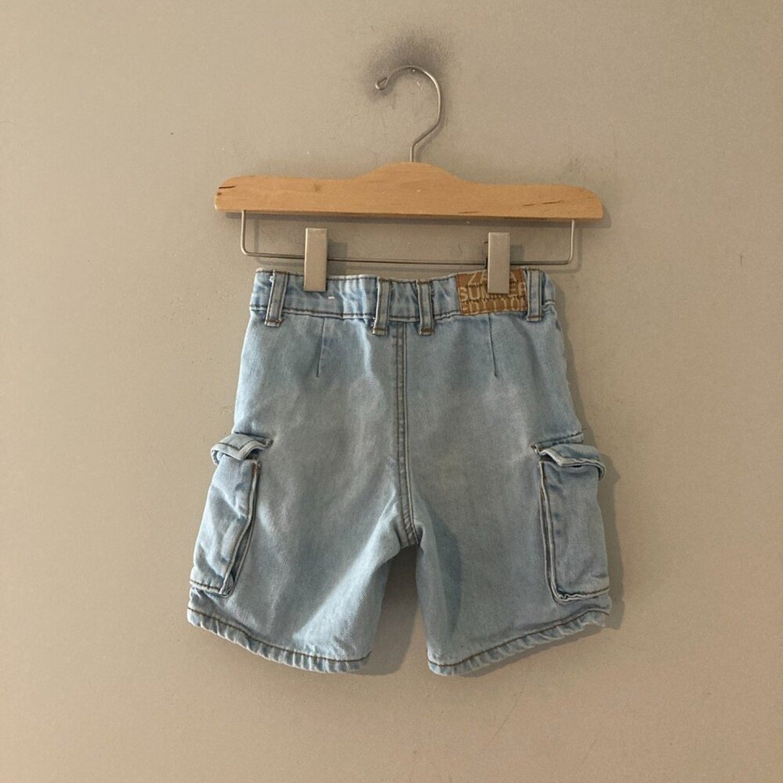 zara boys' denim cargo shorts 18-24M
