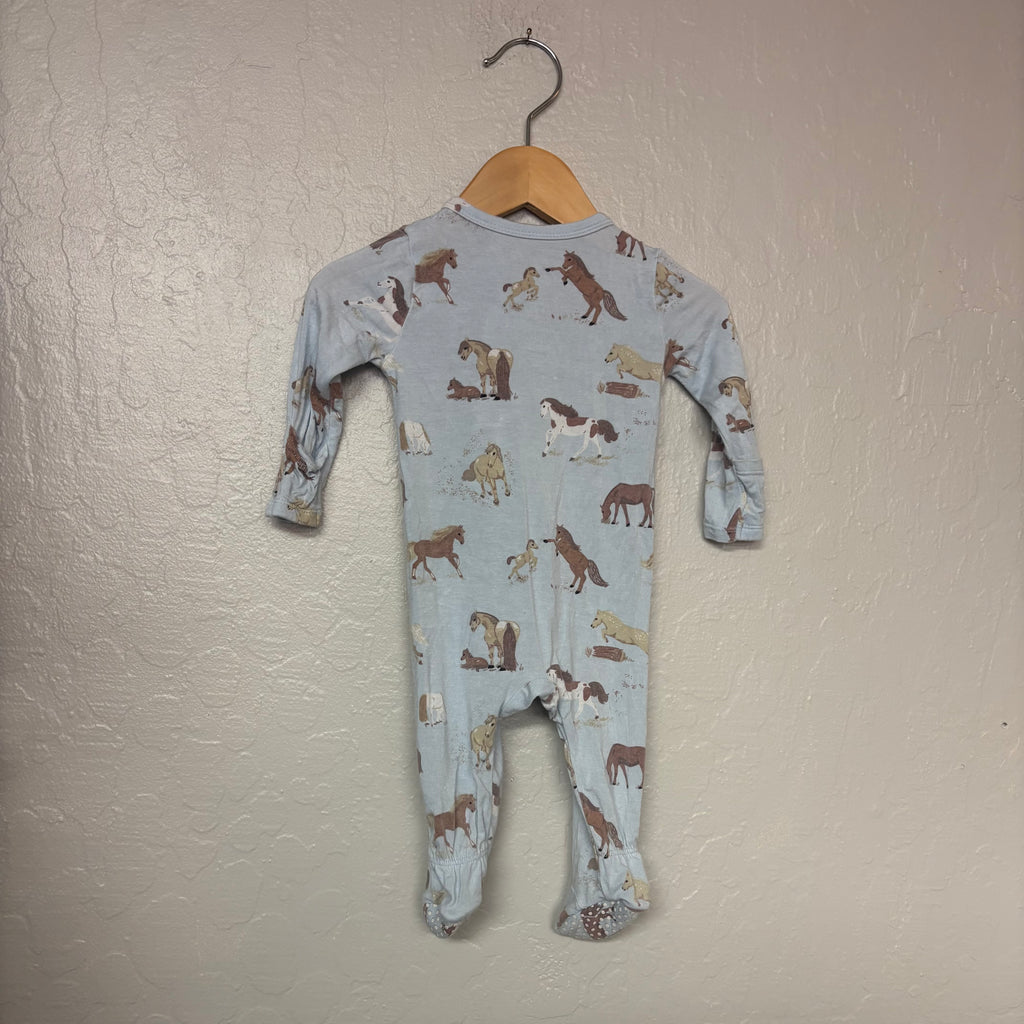 angel dear blue horse footie 0-3M