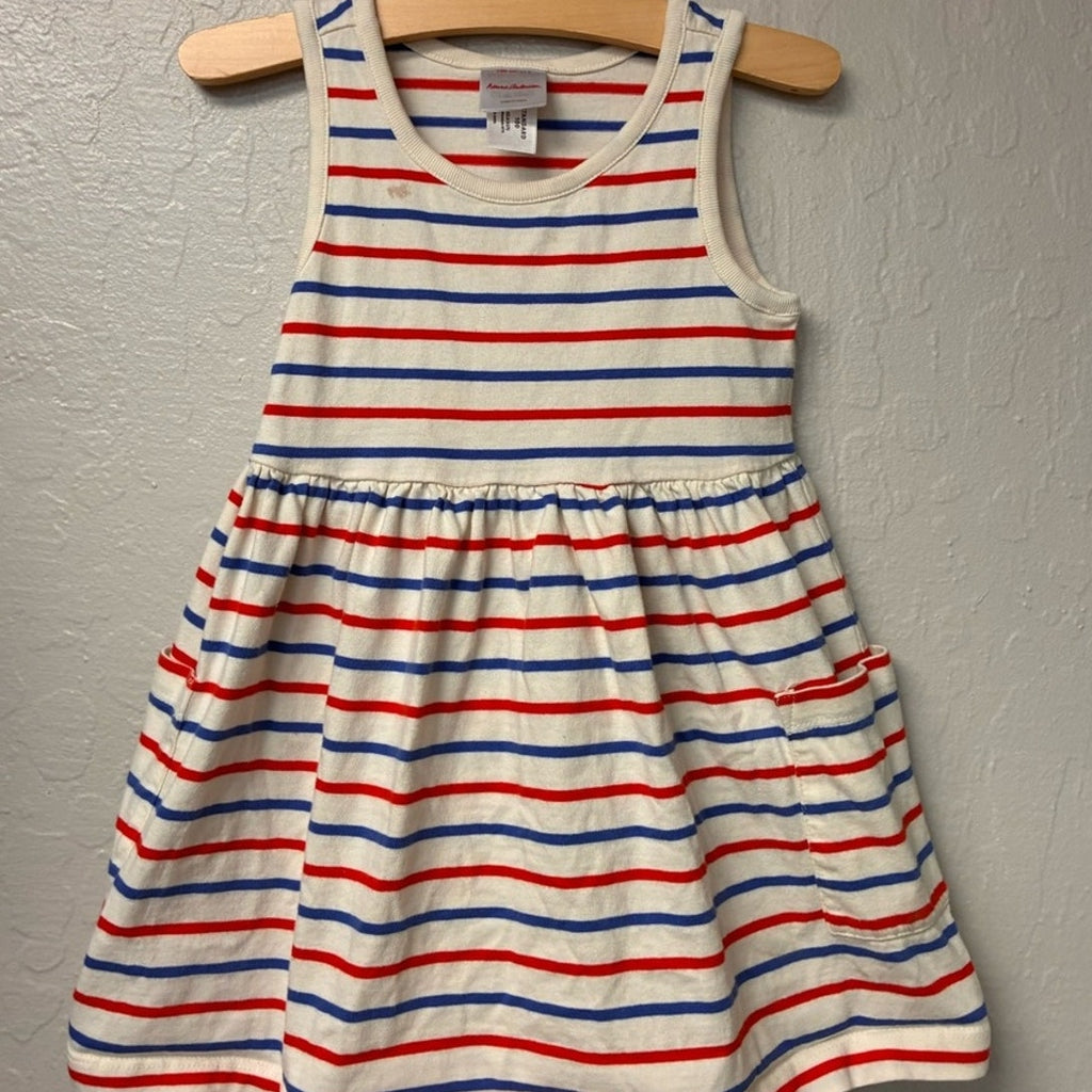 hanna andersson girls' sleeveless stripe tee 4Y