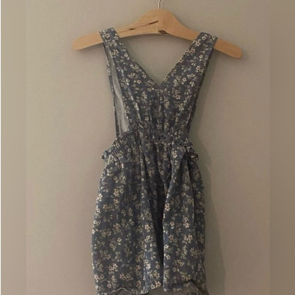 zara blue dress pinafore 4-5Y