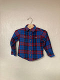 peek flannel in red and blue 2-3Y