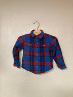 peek flannel in red and blue 2-3Y
