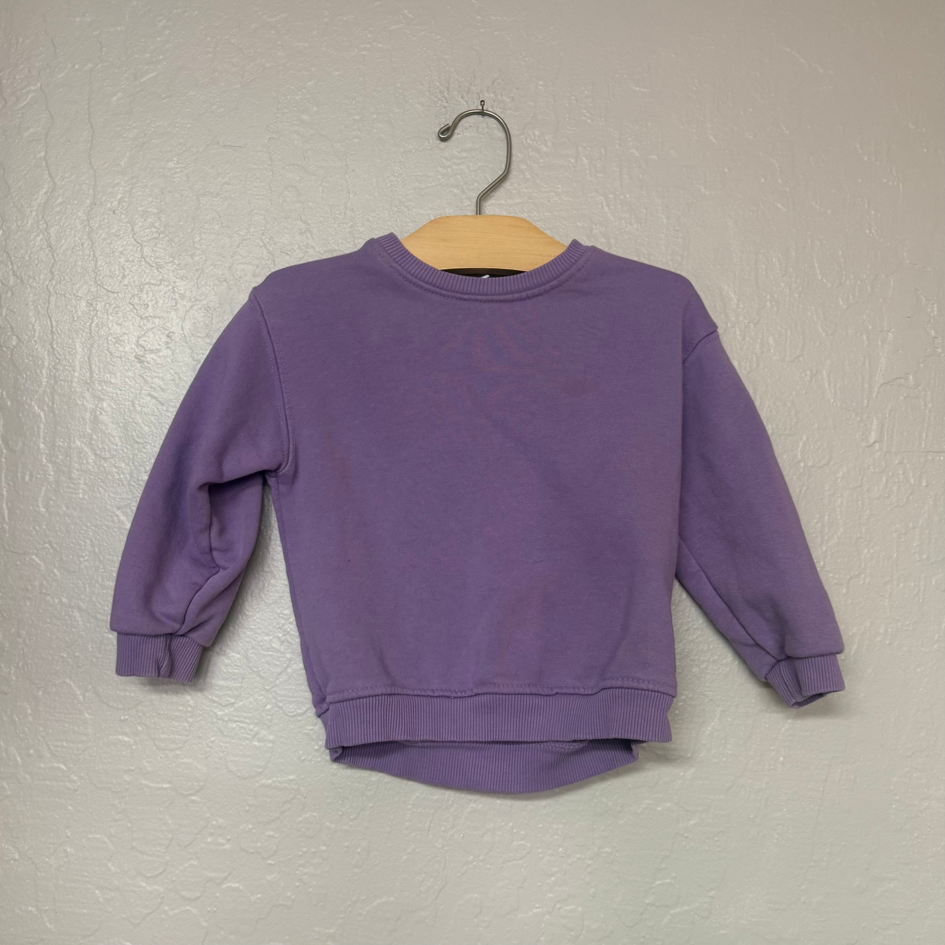 zara girls purple crewneck 2-3Y