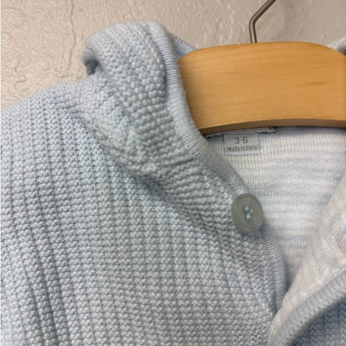 kissy kissy blue knit cardigan 3-6M