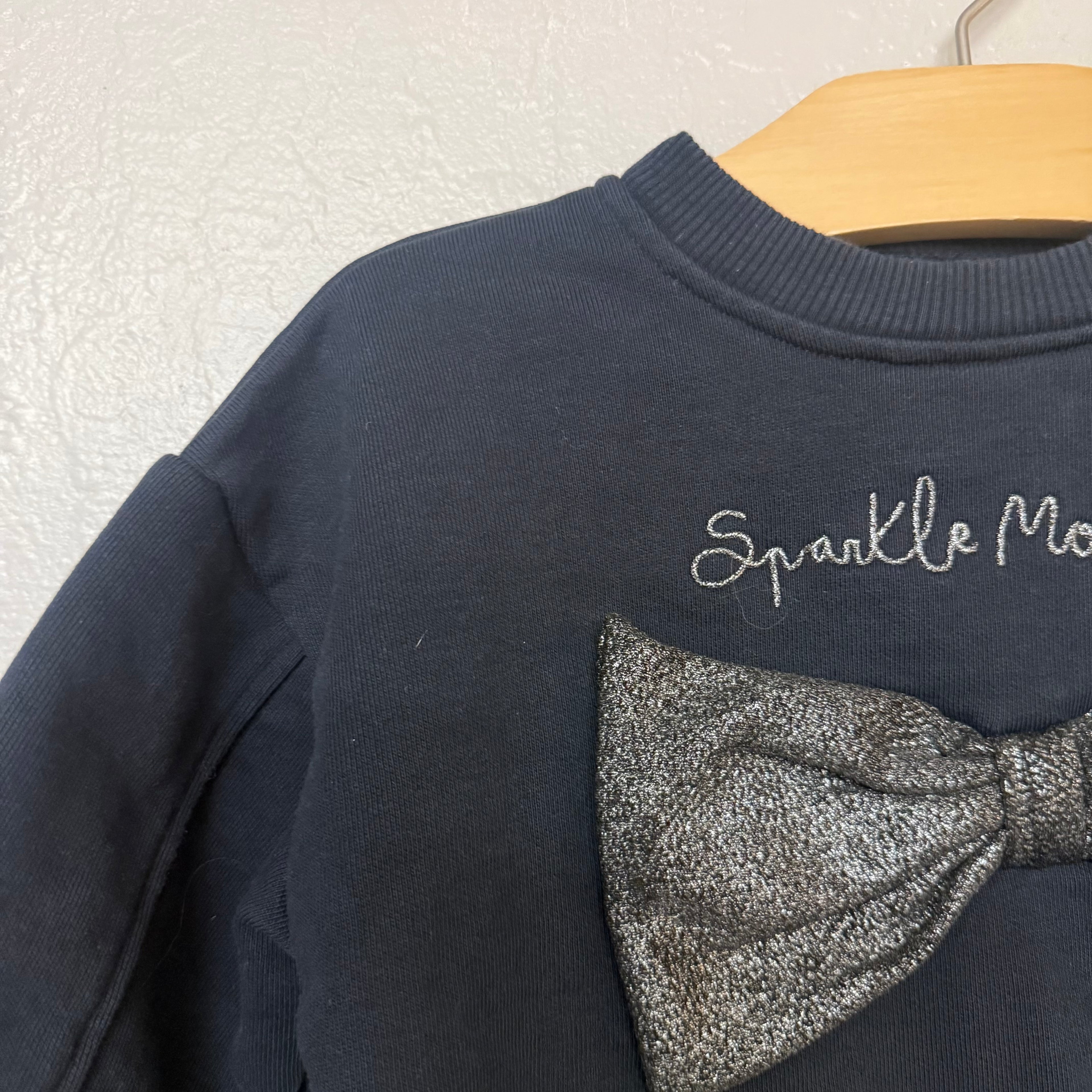 zara girls black sweatshirt with bow 4Y