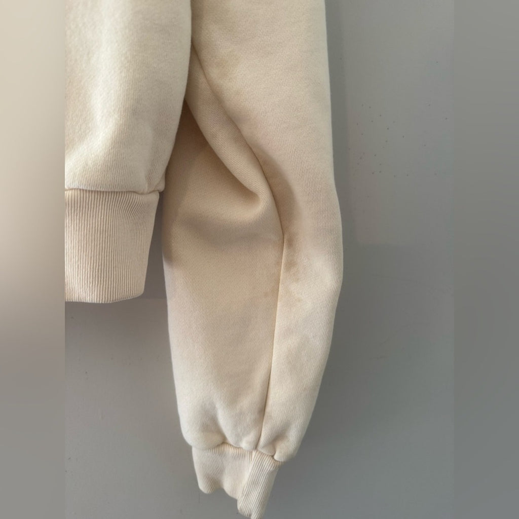 brandy melville cream hoodie zip-up
