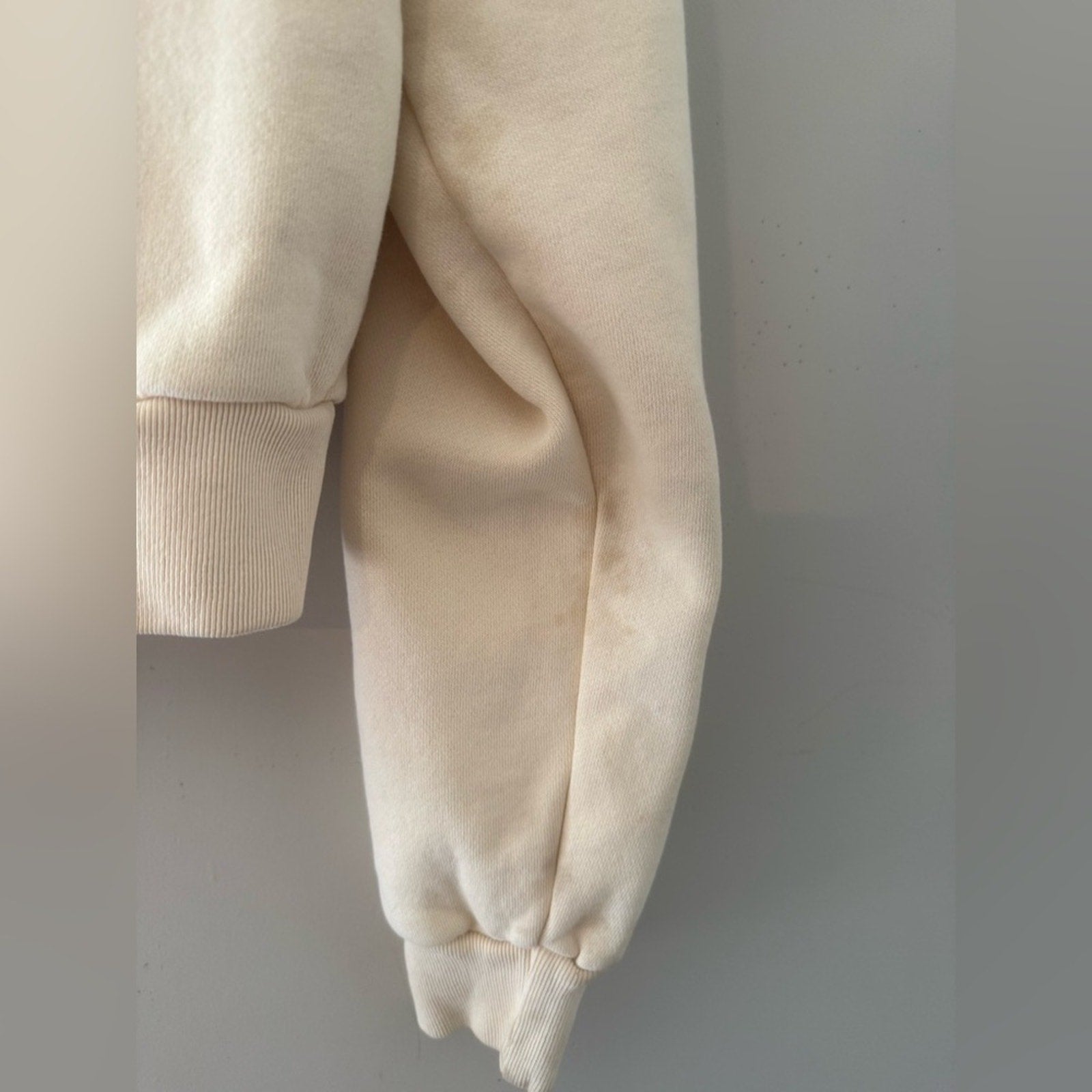 brandy melville cream hoodie zip-up