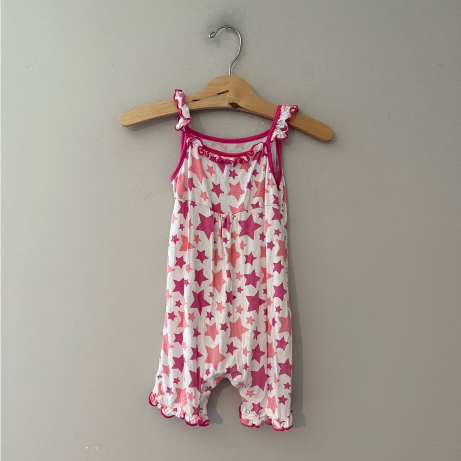 kickee pants pink star romper 18-24M
