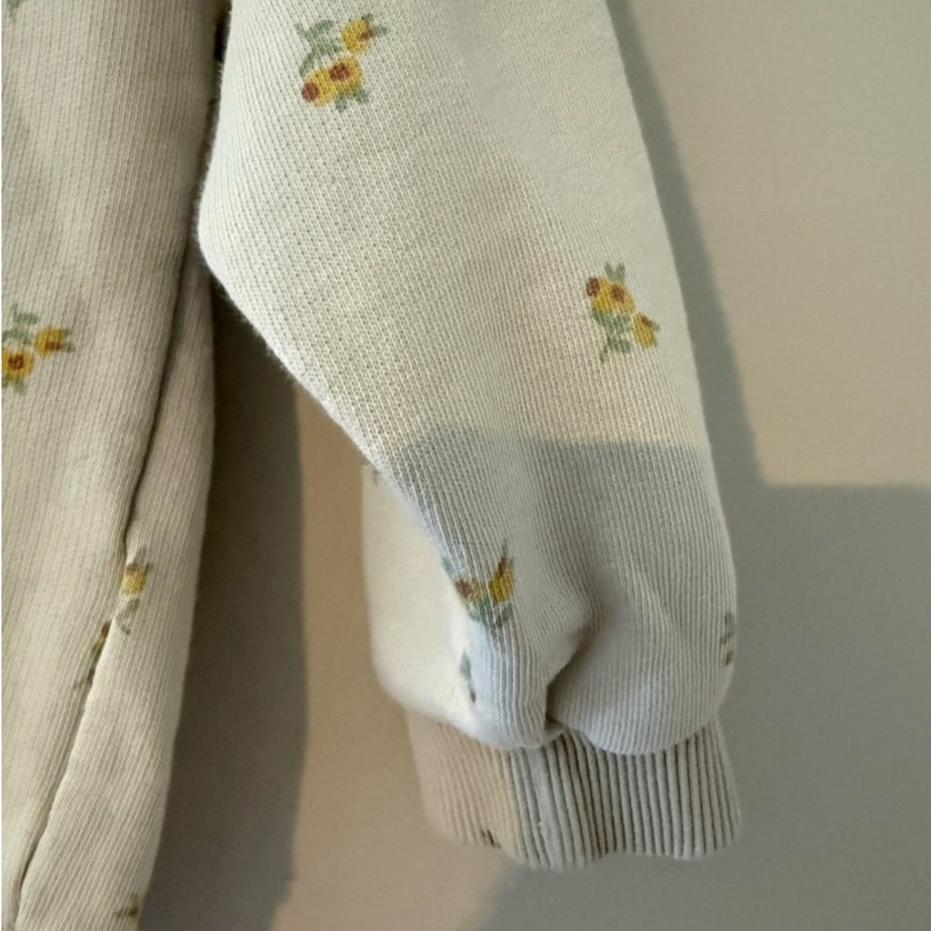 zara girls' beige floral sweatshirt 4-5Y