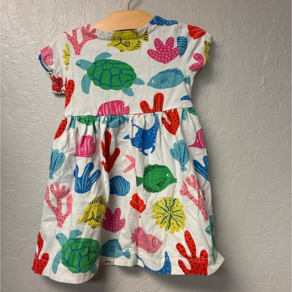 mini boden colorful fish dress 3-4Y