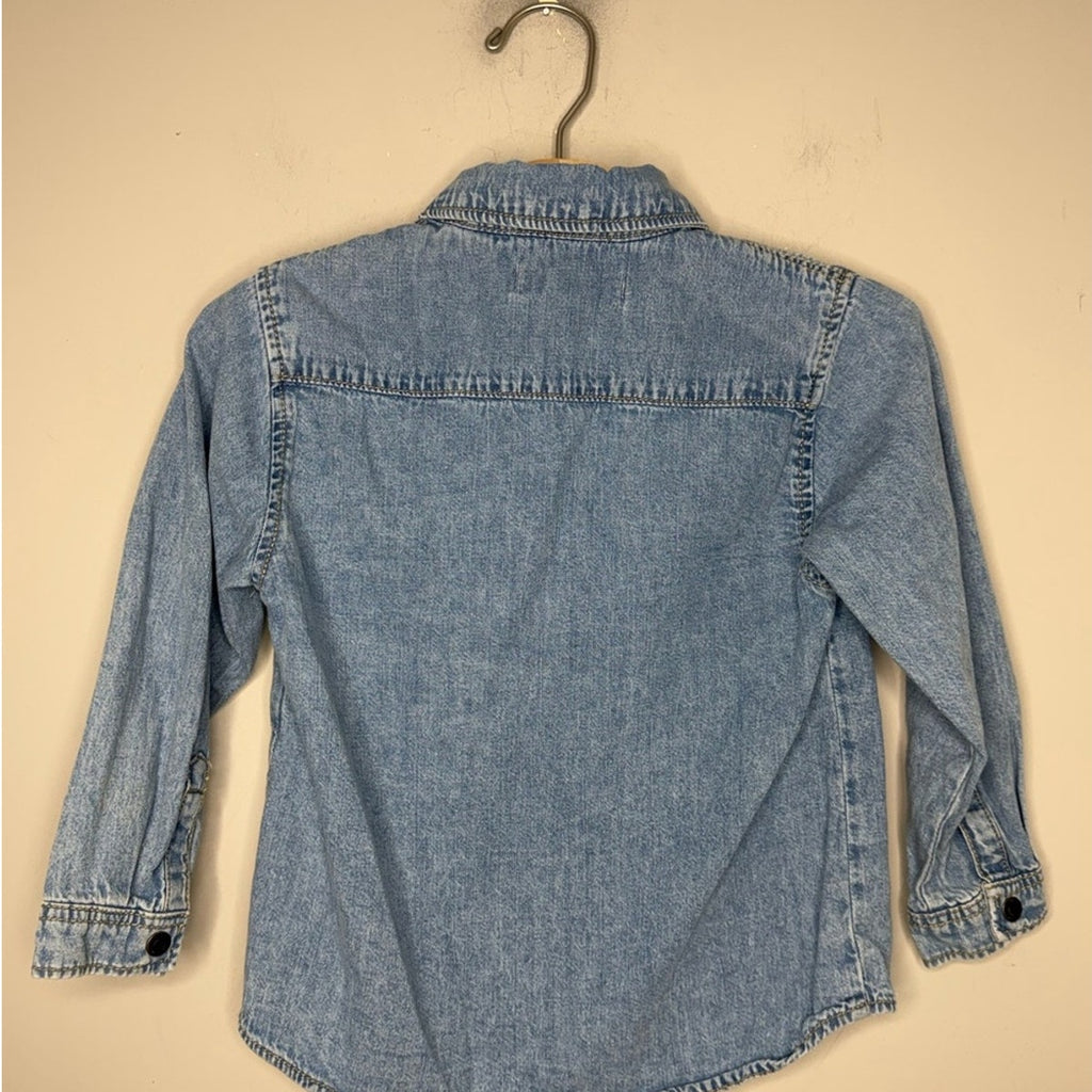 zara denim button-down 4-5Y