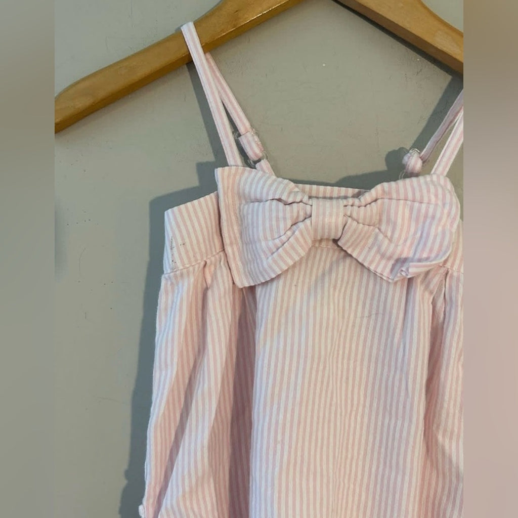 ruffle butts pink striped romper 18-24M