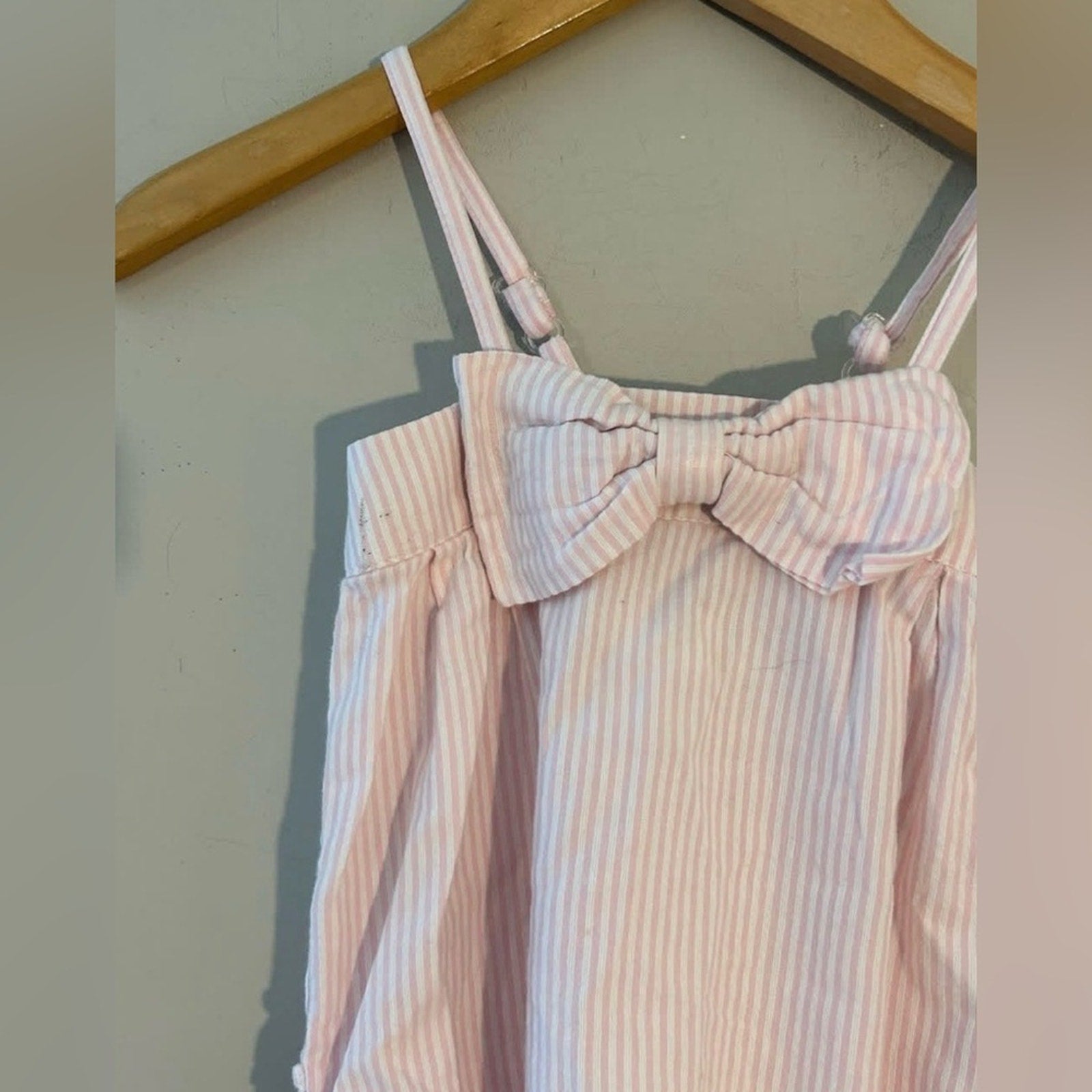 ruffle butts pink striped romper 18-24M