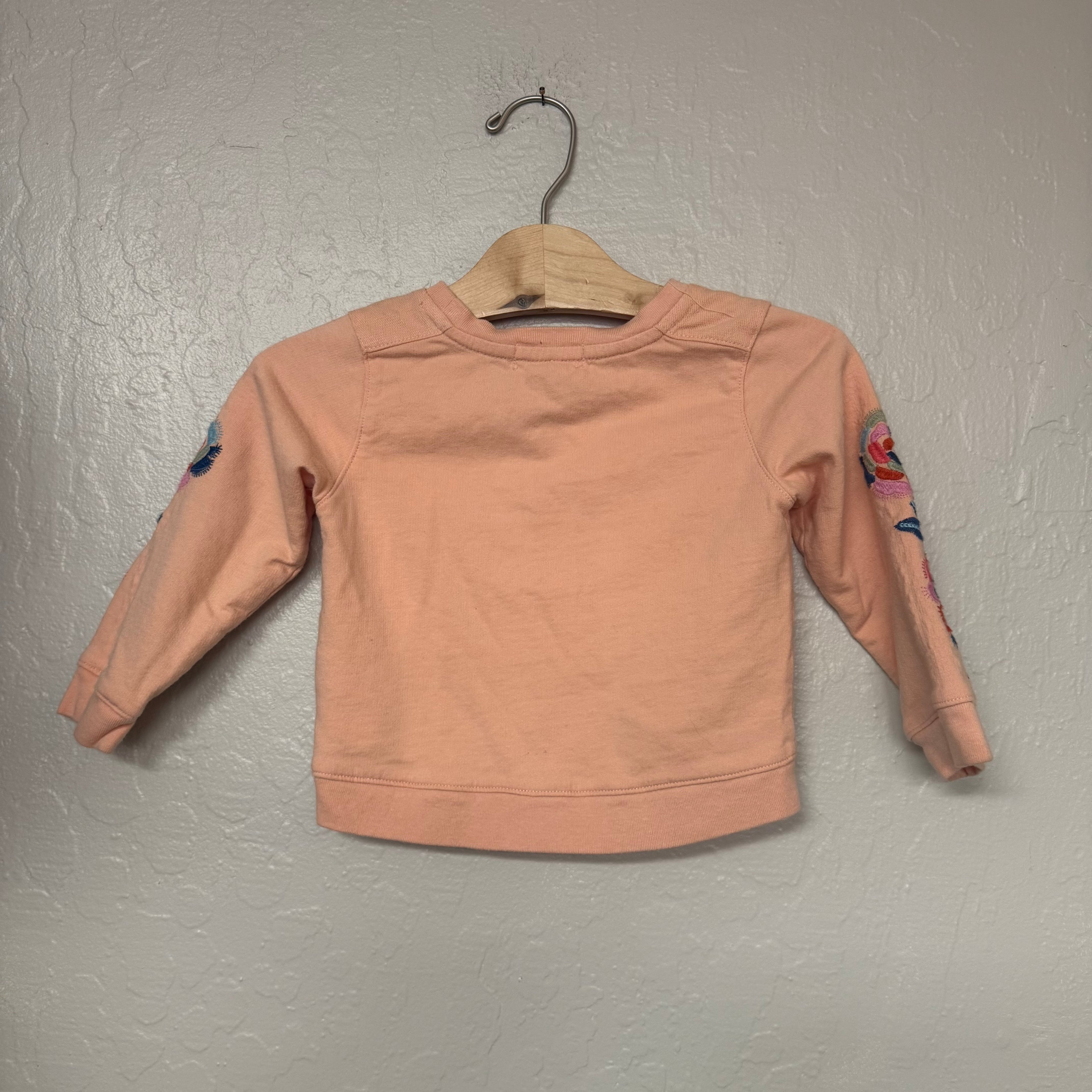 peek pink embroidered pullover 2T