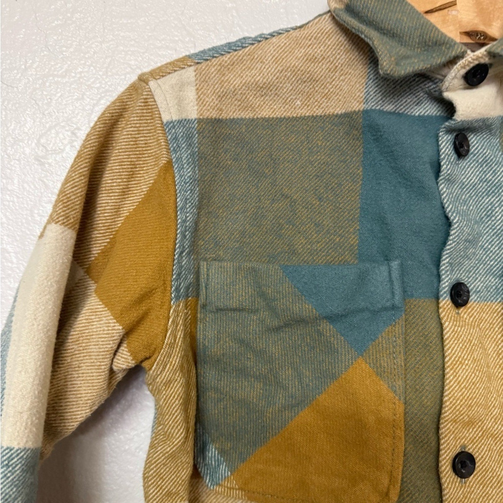 zara boys' plaid flannel long-sleeve 3-4Y