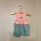 lemons love layette pink blue romper 3-6M