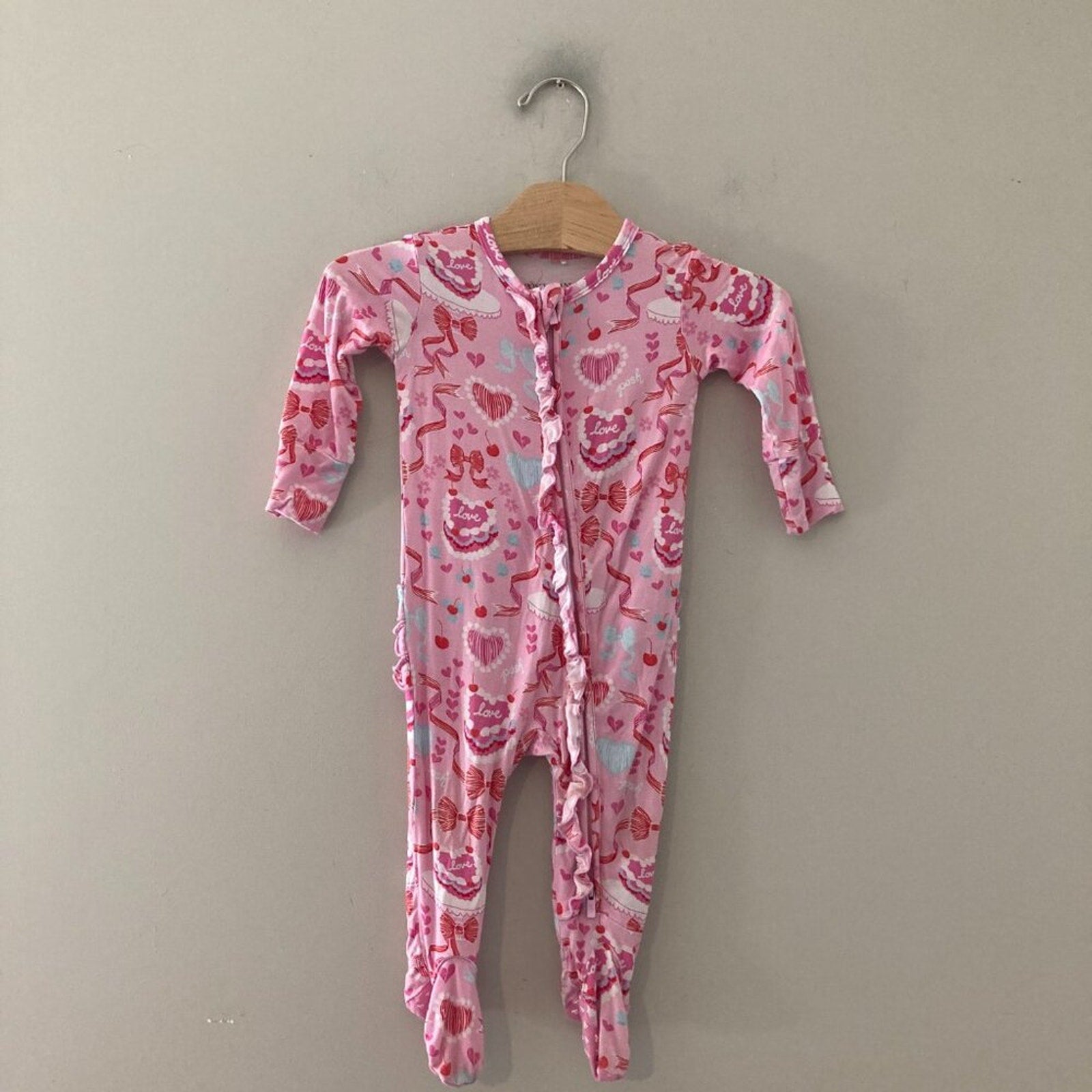 posh peanut pink footie bamboo‎ 6-9M