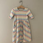 hanna andersson girls' stripe twirl dress 8Y