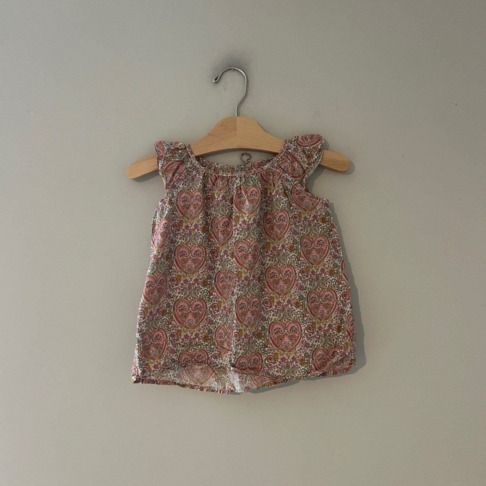 peek girls' pink paisley tunic blouse12-18M