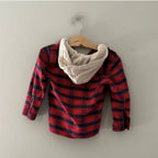 zara boys' plaid hooded sweatshirt 4-5Y