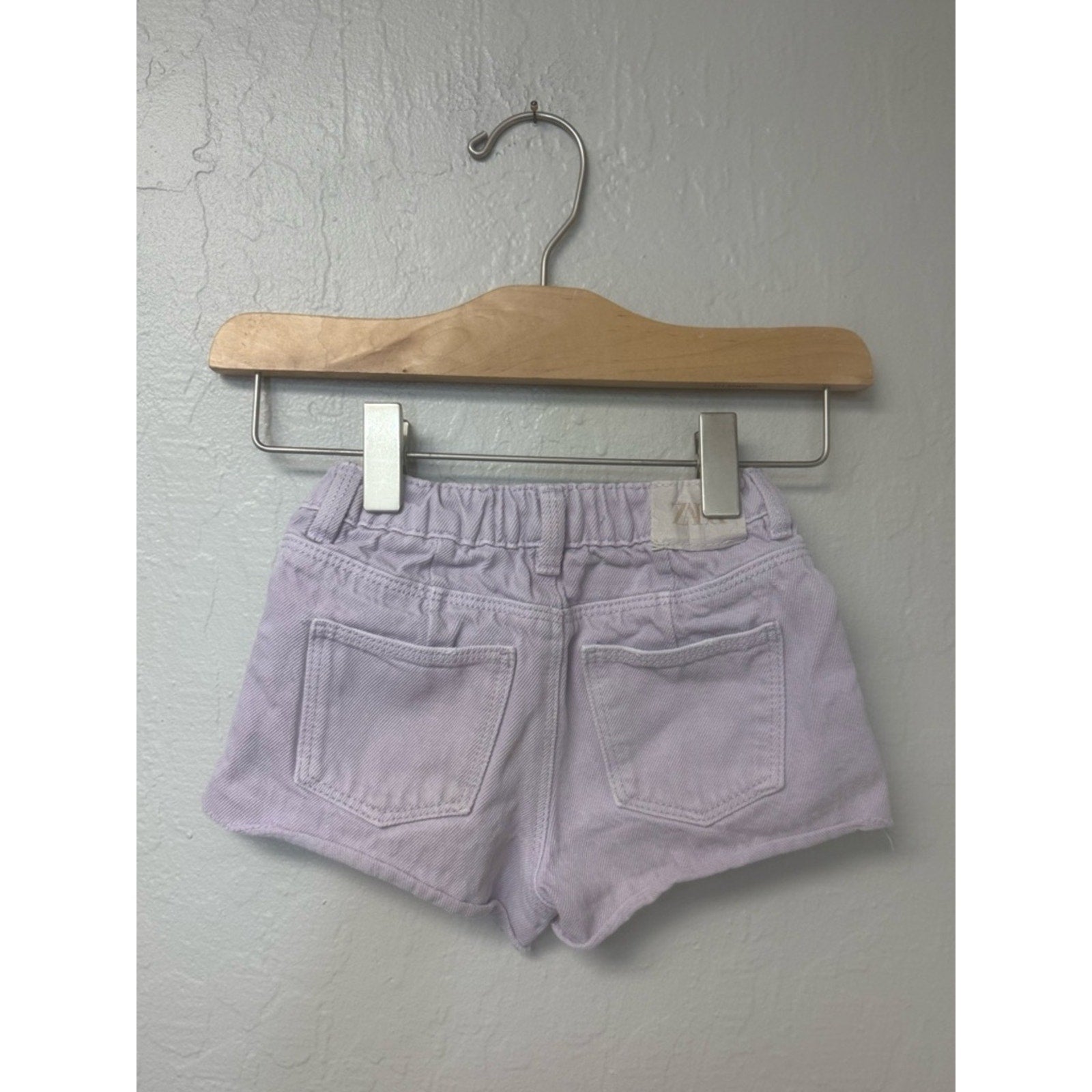 zara girls' purple denim shorts 12-18M