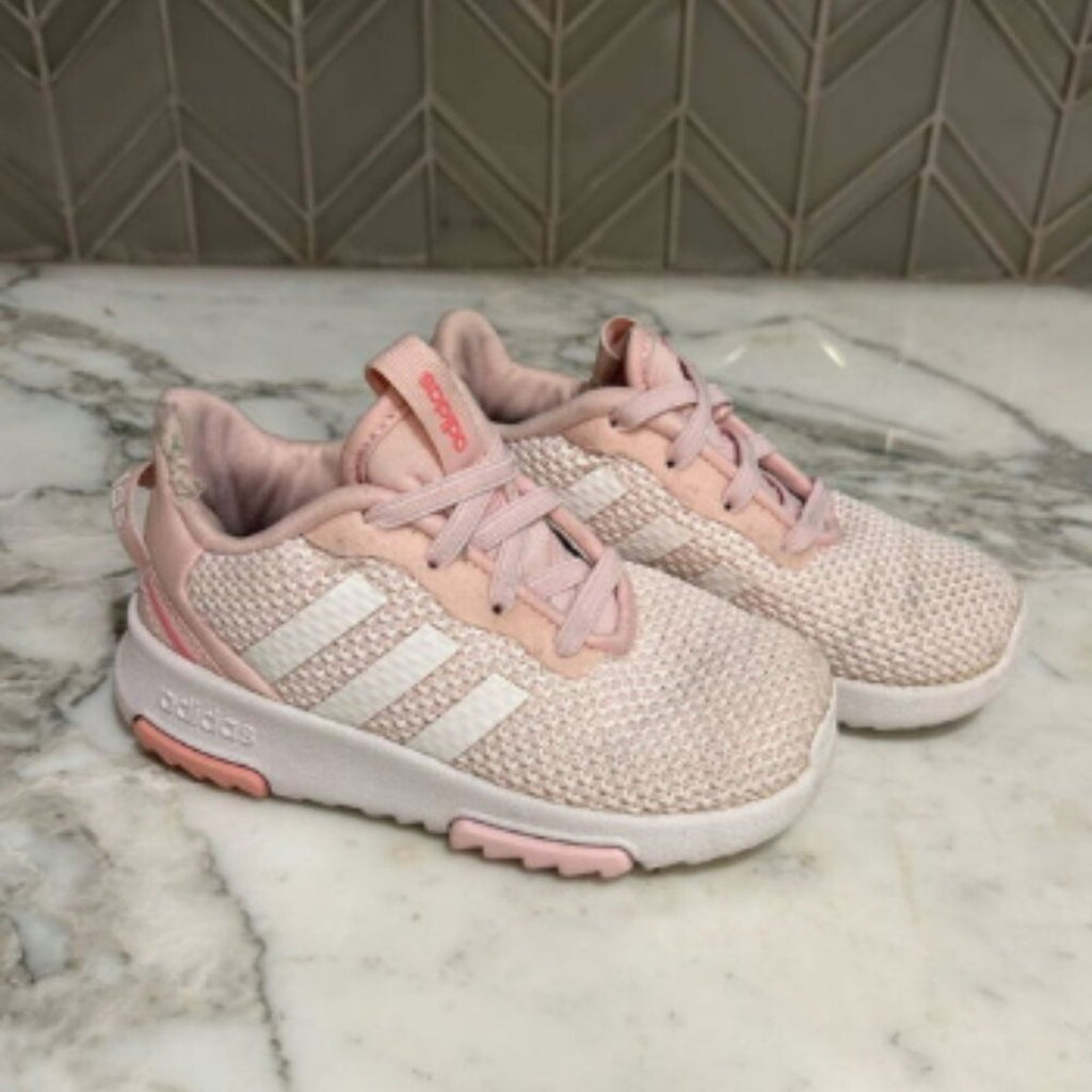 adidas girls' pink running shoes 8c